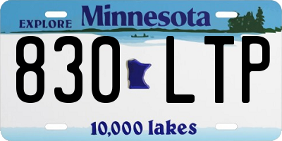 MN license plate 830LTP