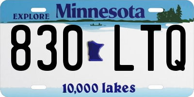 MN license plate 830LTQ