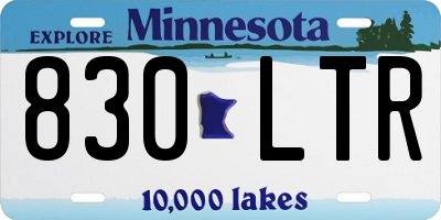 MN license plate 830LTR