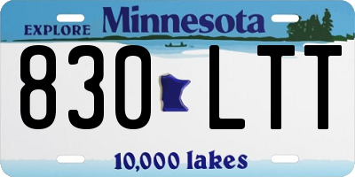 MN license plate 830LTT