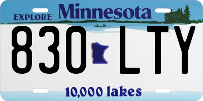 MN license plate 830LTY