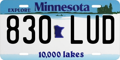 MN license plate 830LUD