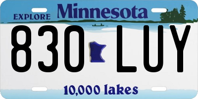 MN license plate 830LUY