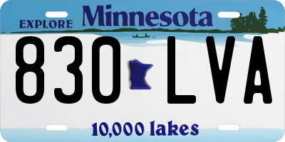 MN license plate 830LVA