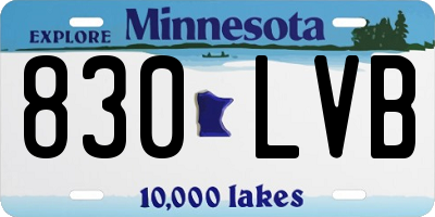 MN license plate 830LVB