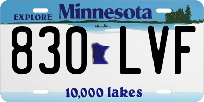 MN license plate 830LVF