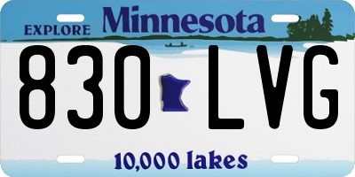 MN license plate 830LVG