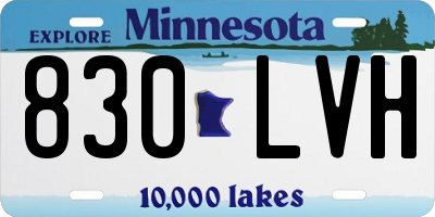 MN license plate 830LVH