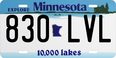 MN license plate 830LVL