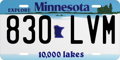 MN license plate 830LVM