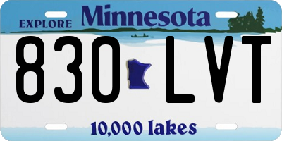 MN license plate 830LVT