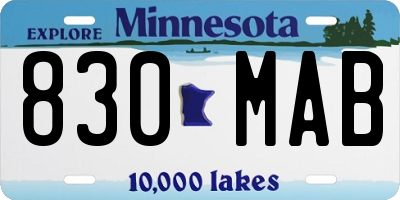 MN license plate 830MAB