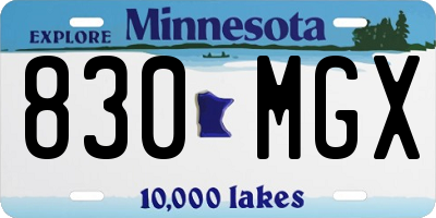 MN license plate 830MGX