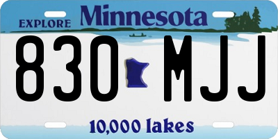 MN license plate 830MJJ
