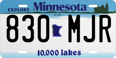 MN license plate 830MJR