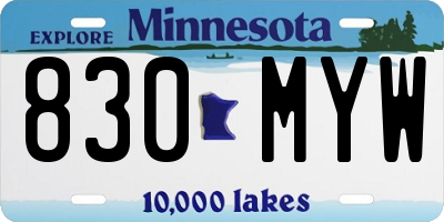 MN license plate 830MYW