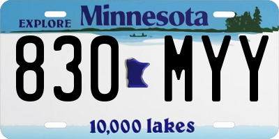 MN license plate 830MYY