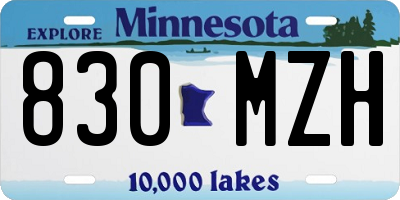 MN license plate 830MZH