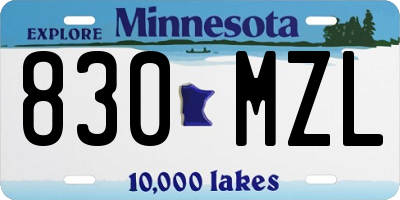 MN license plate 830MZL