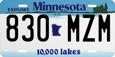 MN license plate 830MZM