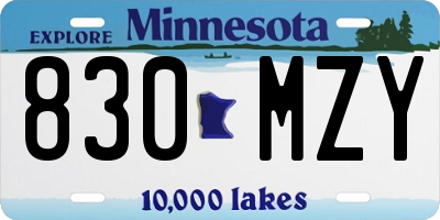 MN license plate 830MZY