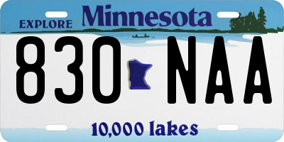 MN license plate 830NAA