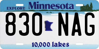 MN license plate 830NAG