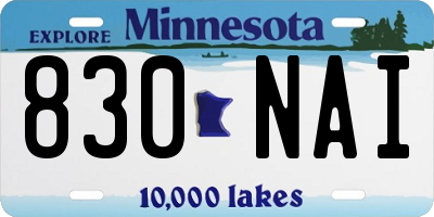 MN license plate 830NAI