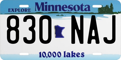 MN license plate 830NAJ