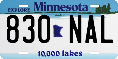 MN license plate 830NAL