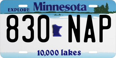 MN license plate 830NAP