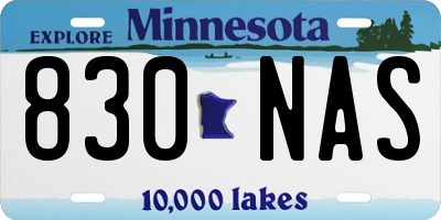 MN license plate 830NAS