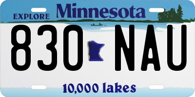 MN license plate 830NAU