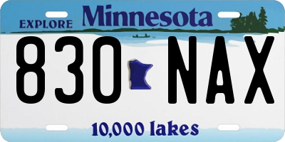 MN license plate 830NAX
