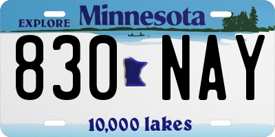 MN license plate 830NAY