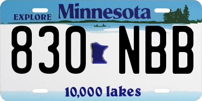 MN license plate 830NBB