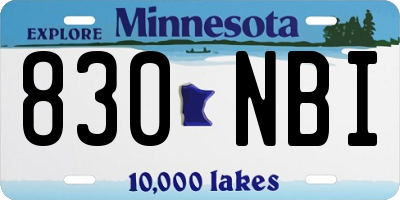 MN license plate 830NBI