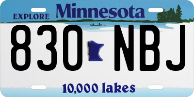 MN license plate 830NBJ