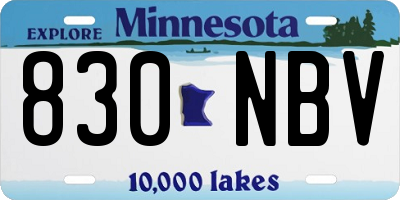 MN license plate 830NBV