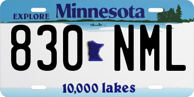 MN license plate 830NML