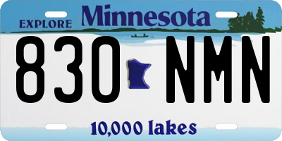 MN license plate 830NMN