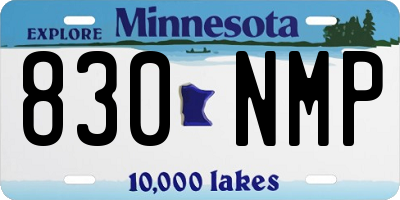 MN license plate 830NMP