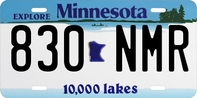 MN license plate 830NMR