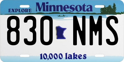 MN license plate 830NMS