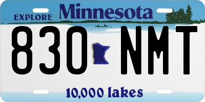 MN license plate 830NMT