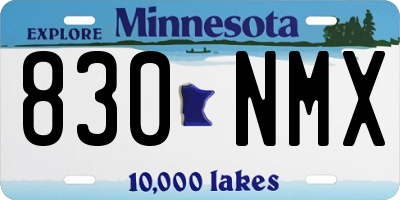 MN license plate 830NMX