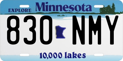 MN license plate 830NMY