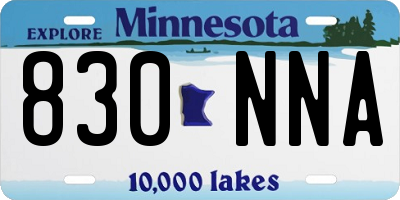 MN license plate 830NNA