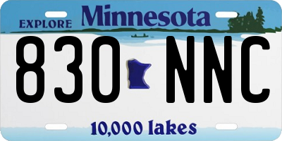 MN license plate 830NNC