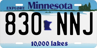 MN license plate 830NNJ
